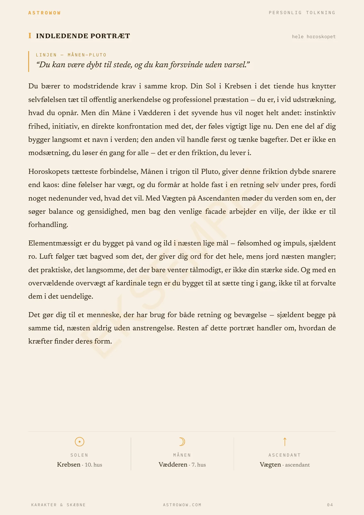 Karakter & Skæbne eksempelrapport, side 3